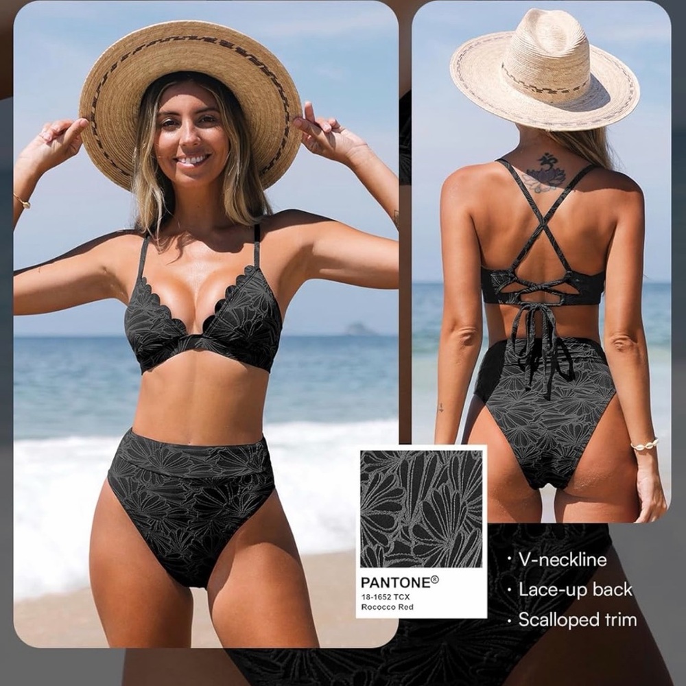 Cupshe Black Lace-Up One Piece